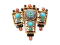Gold Plated Multi-color Glass Stone Pin/Pendant