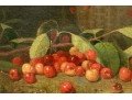 19th Century English School, Oil On Canvas Cherry Still Life