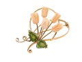 Timeless Carved Coral Floral 18K Brooch
