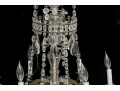 Antique French 6-light Cut Crystal And Beaded Chandelier 
