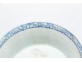 Antique Chinese Underglaze Blue And White Porcelain Footed Dish With Wood Stand