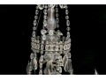 Antique French 6-light Cut Crystal And Beaded Chandelier 