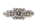 Elegant 14K White Gold And Diamond Ring, Size 7.5+