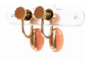 Elegant 14K And Coral Vintage Screw Back Earrings