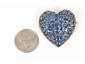 14K And Blue Spinel Set Heart Pendant / Brooch