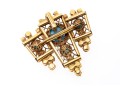 Gold Plated Multi-color Glass Stone Pin/Pendant