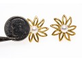Captivating Floral Pearl And 14K Earrings