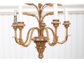 Italian Gilt 5-light Gilt Metal/composite Wheat Sheaf Chandelier