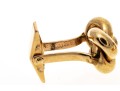 14k Yellow Gold Love Knot Cufflinks Set With Diamonds, 0.16 TCW