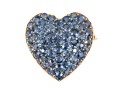 14K And Blue Spinel Set Heart Pendant / Brooch