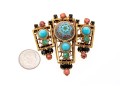 Gold Plated Multi-color Glass Stone Pin/Pendant