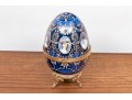 Limoges Egg Shaped Box With Portrait Medallions Of Beauties