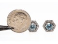 Petite 14K White Gold Aquamarine And Diamond Stud Earrings