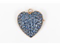 14K And Blue Spinel Set Heart Pendant / Brooch