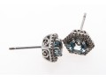Petite 14K White Gold Aquamarine And Diamond Stud Earrings