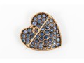 14K And Blue Spinel Set Heart Pendant / Brooch