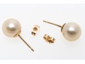 14k Yellow Gold Classic 7.5 Mm Cultured Pearl Stud Earrings