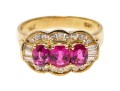 Charming 14K Pink Sapphire And Diamond Ring, Size 8.75+