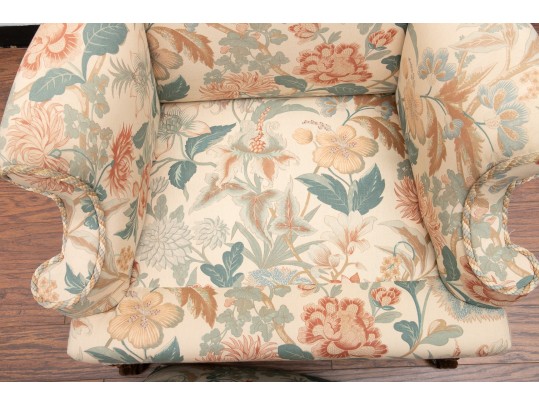 Queen Anne Style Upholstered Wing Chair