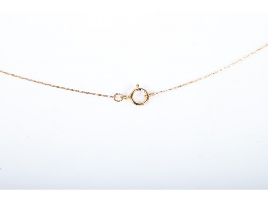 Dainty 14k Yellow Gold Opal Pendant Necklace