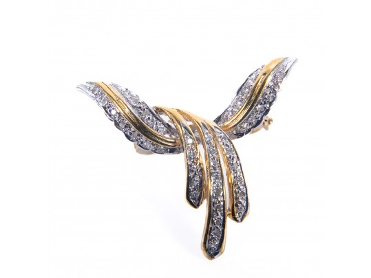 14k White And Yellow Gold Diamond Pendant