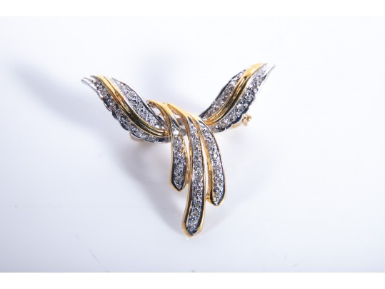 14k White And Yellow Gold Diamond Pendant