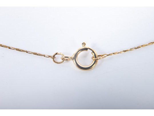 Dainty 14k Yellow Gold Opal Pendant Necklace