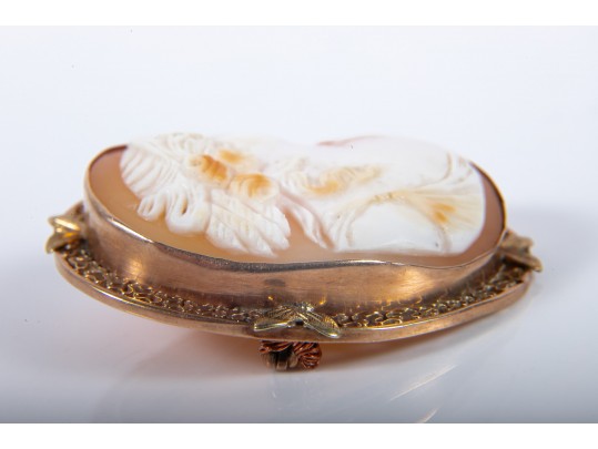 10k Gold Cameo Brooch
