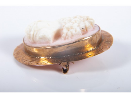 10k Gold Cameo Pendant Brooch
