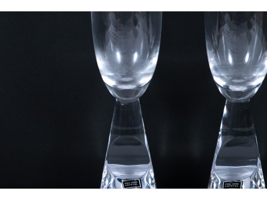 Nambe “Chill” Crystal Champagne Glasses