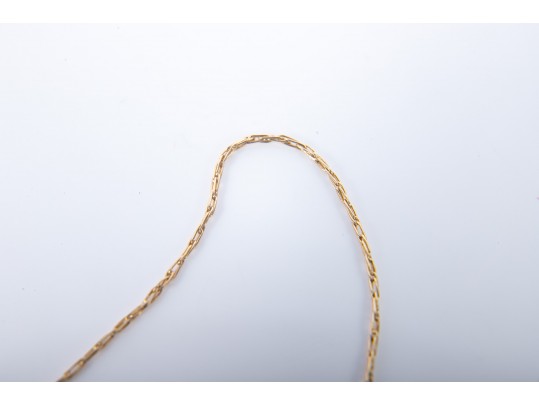 Dainty 14k Yellow Gold Opal Pendant Necklace