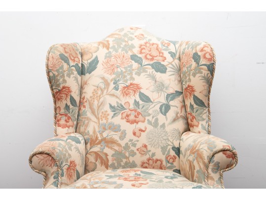 Queen Anne Style Upholstered Wing Chair