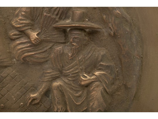 Asian Brass Relief Wall Chargers