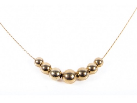 The Danbury Mint 14k Gold Graduated Bead Necklace