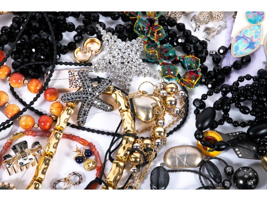Extensive Collection Of Fashion Jewelry, Including Many Necklaces