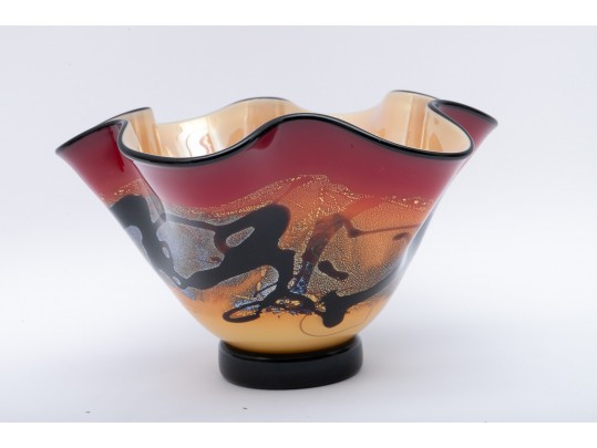 Nourot Art Glass Handkerchief Bowl