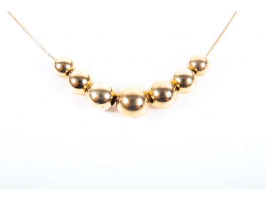 The Danbury Mint 14k Gold Graduated Bead Necklace