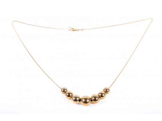 The Danbury Mint 14k Gold Graduated Bead Necklace