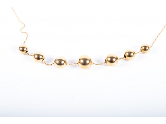 The Danbury Mint 14k Gold Graduated Bead Necklace
