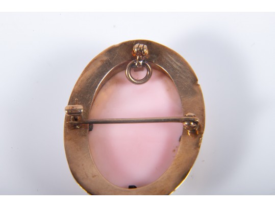 10k Gold Cameo Pendant Brooch