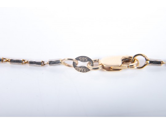 14k White And Yellow Gold Pendant Necklace