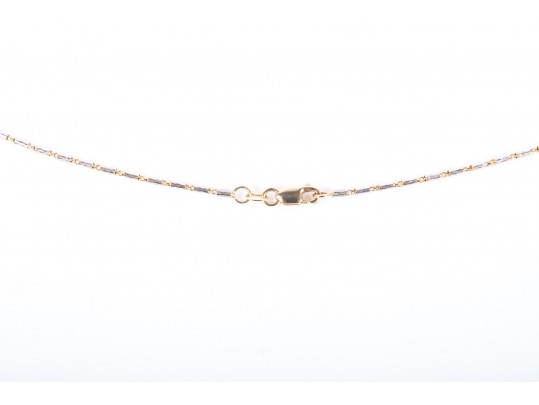 14k White And Yellow Gold Pendant Necklace