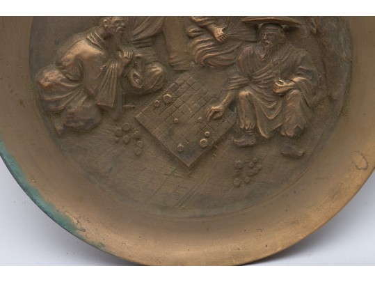 Asian Brass Relief Wall Chargers