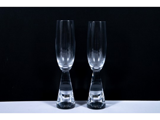 Nambe “Chill” Crystal Champagne Glasses