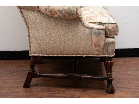 Queen Anne Style Upholstered Wing Chair