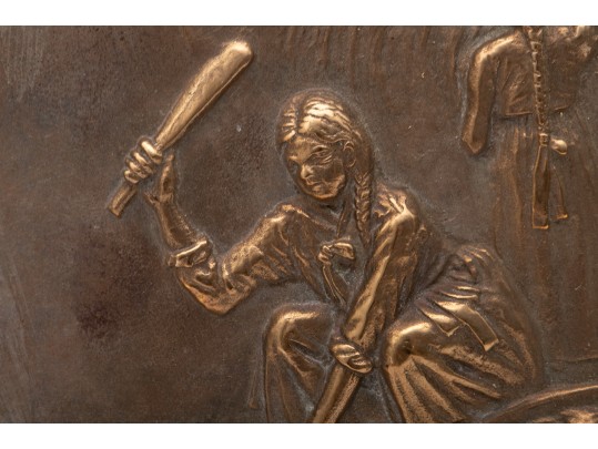 Asian Brass Relief Wall Chargers