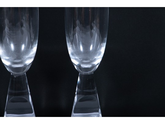 Nambe “Chill” Crystal Champagne Glasses