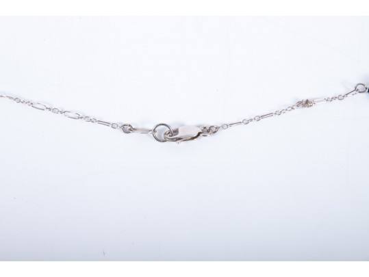 Sterling Silver Cultured Keshi Pearl Necklace And 14k Stud Earrings