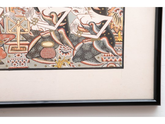 Indonesian Painting On Fabric, Women Merchants