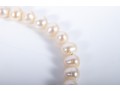 Large Warm-White Cultured Pearl Necklace With 14k Stud Earrings